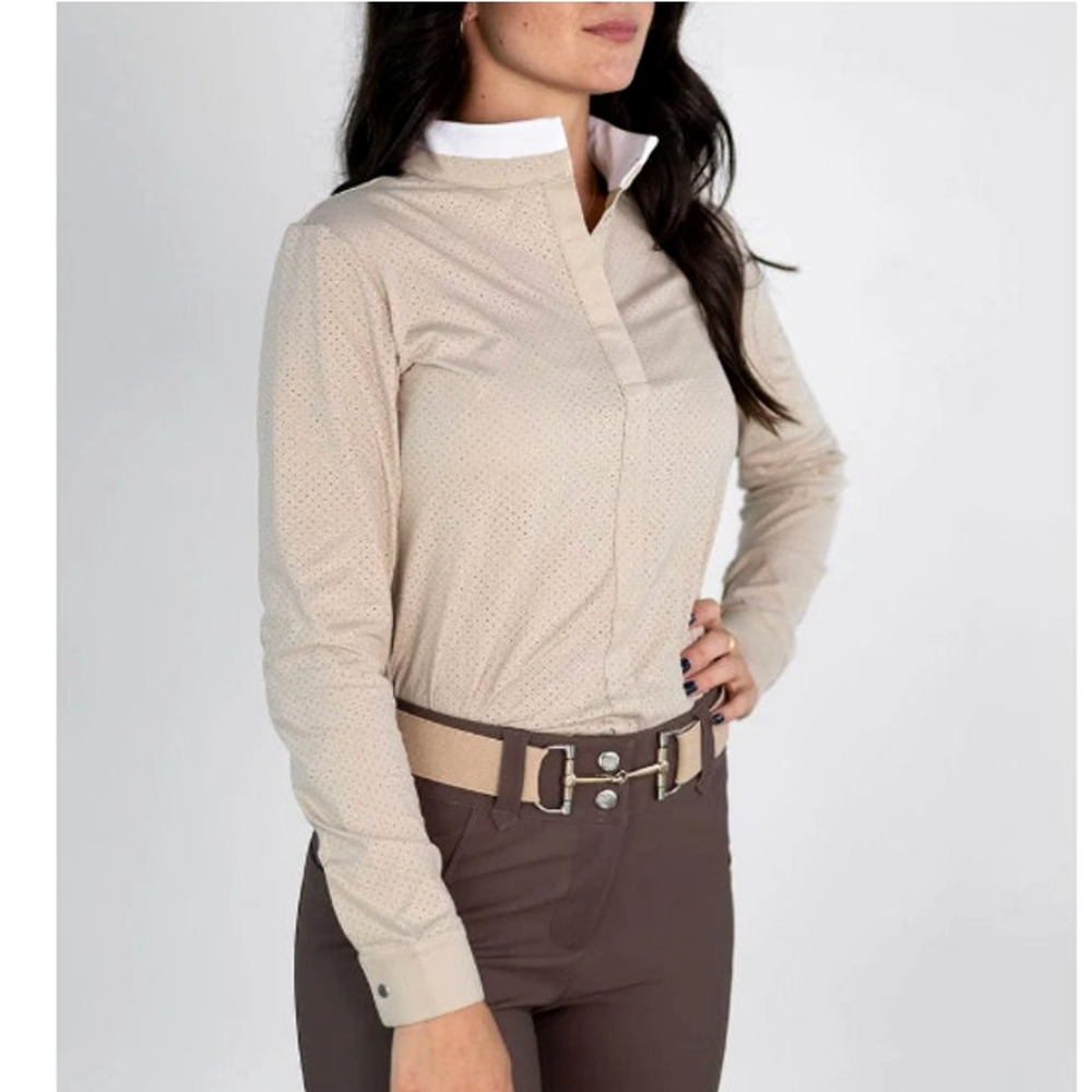 Free Ride Equestrian Kate Show Shirt Champagne Size Large